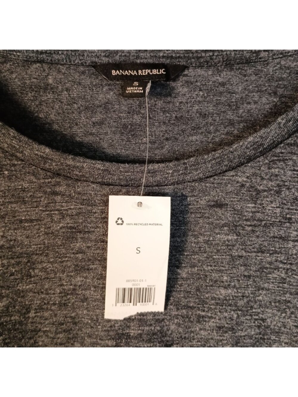 Banana Republic Women's S Gray Tiered Ruffle Bell Sleeve Stretch Knit Blouse NWT - Picture 4 of 5